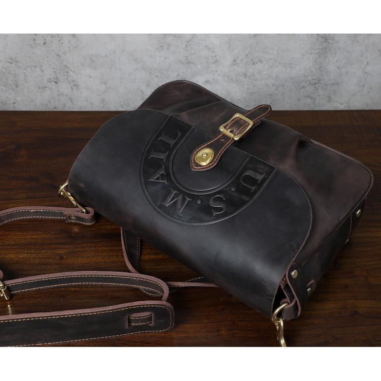 ショルダーバッグ メンズ 本革 メッセンジャーバッグ 縦型 小さめ ビジネスバッグ 9 7インチipad収納可 革 通勤 通学 斜めがけバッグ かばん男性用 ブラウン 定番の冬ギフト