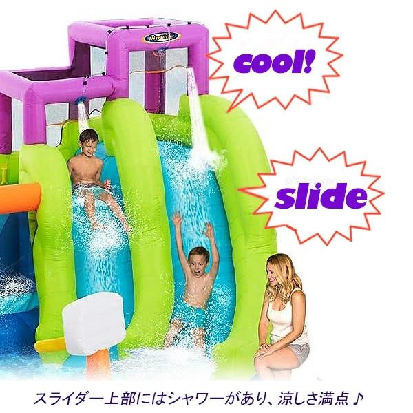 【新品 未使用 日本製】 インフレータブル ウォーターパーク プール スライダー クライミング バスケット トランポリン 水遊び ビニールプール 滑り台 大型プール ビニールボール 【UOI3254541130】(118791円)