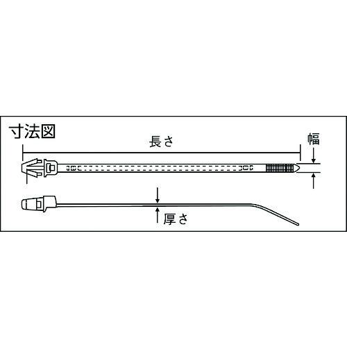 TR　パンドウイット　押し込みタイプナイロン結束バンド　耐候性黒　(1000本入)