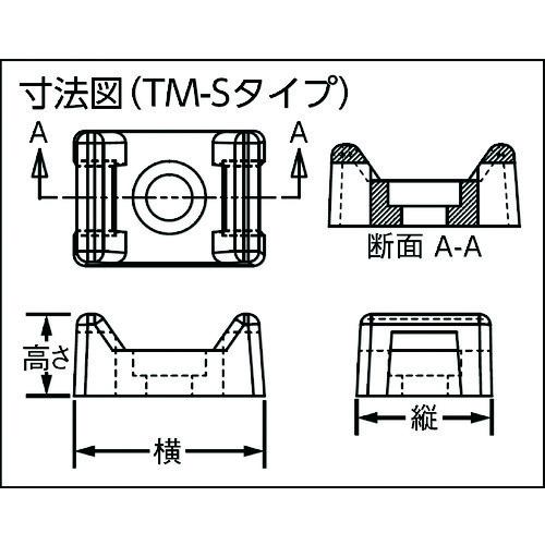 TR　パンドウイット　タイマウント　耐候性黒　(1000個入)