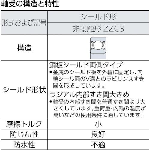 TR　NTN　深溝玉軸受　(すきま大両側シールド)　内径160mm外径240mm幅38mm　1個