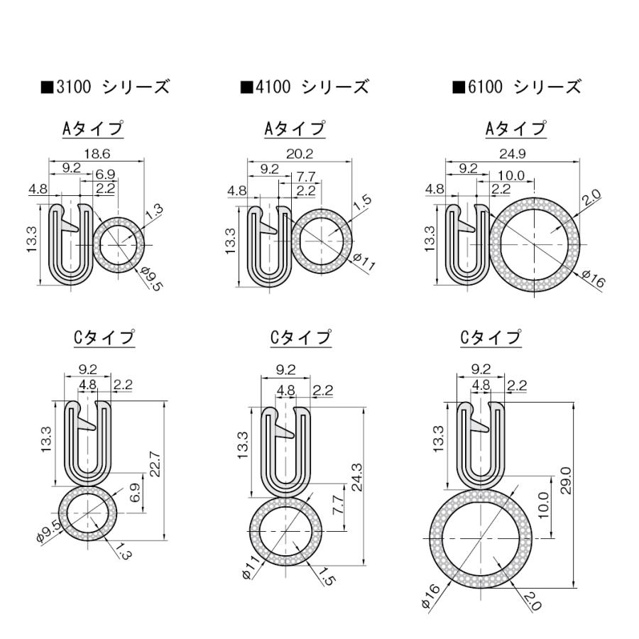 IW トリムシール 4100シリーズTPE 33M 4100-B-3X48AT-L33 板厚4.8mm用 (対応板厚4.〜5.mm) IWATA_1