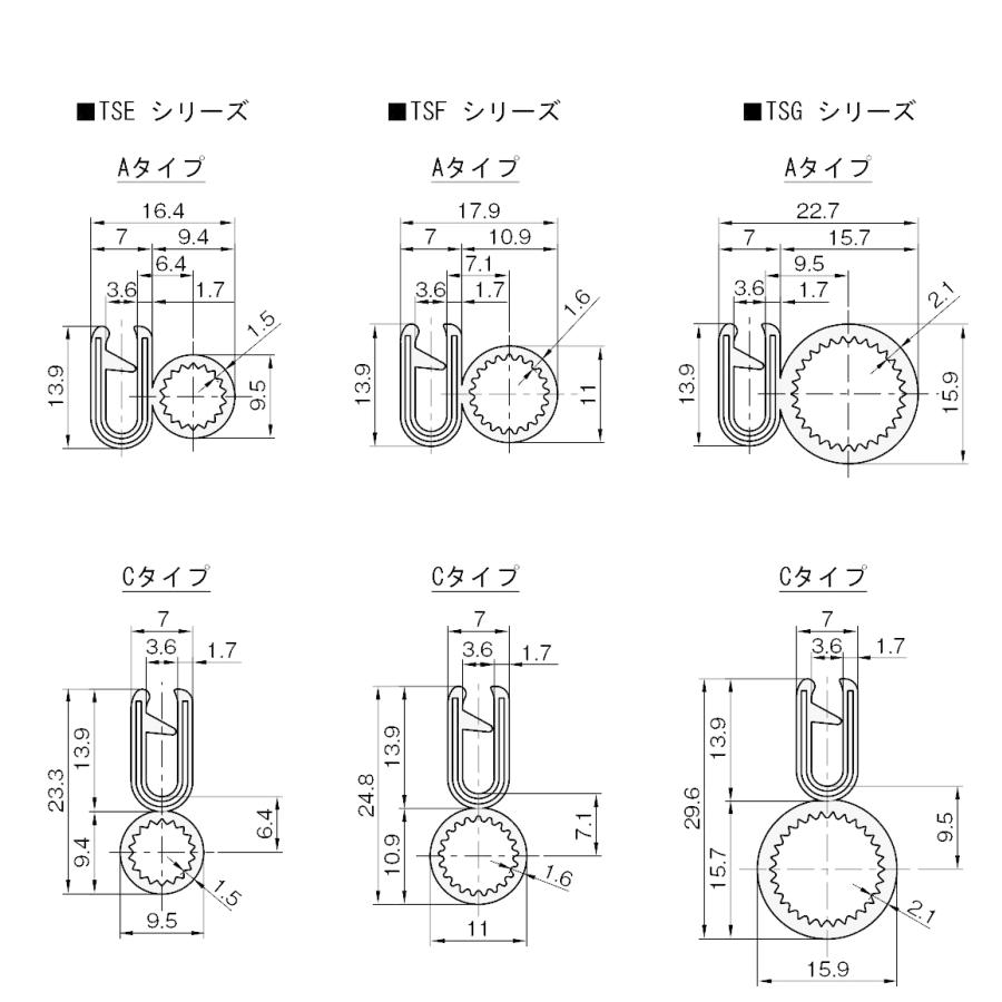 IW トリムシール (一体成型) 耐油TPE 44M 4M TSFB320C-L44 板厚3.2mm用 (対応板厚2.4〜3.2mm) IWATA