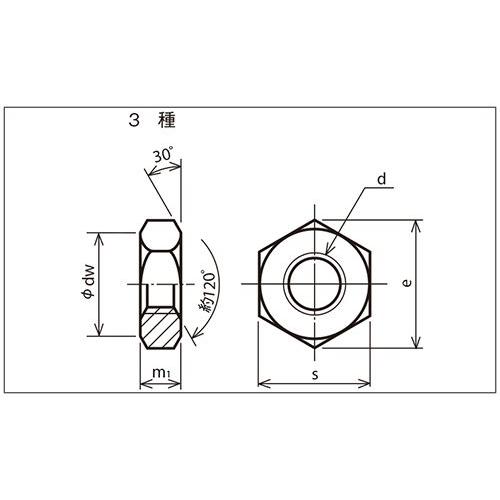 六角ナット　3種　(ロックナット)　6角　nut　bolt　6カク　八幡ねじ　M48　ネジ