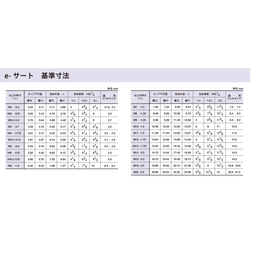 e-サート　(304)　20X1.0D　八幡ねじ　ネジ