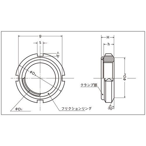 ファインUナット　S45C　M25X1.5AN05　U-NUT　ゆるみ止め　八幡ねじ　富士精密　ネジ　緩み