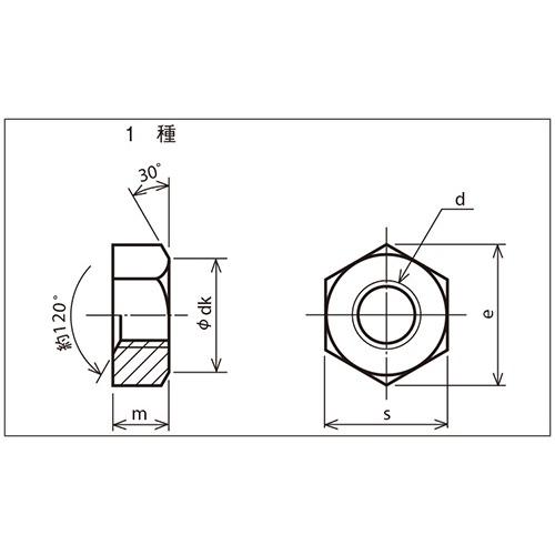 ステンレス切削六角ナット　1種　M8　nut　ネジ　6角　6カク　bolt　八幡ねじ