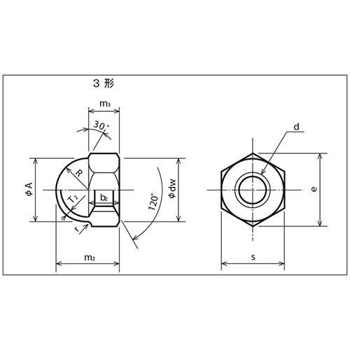 ステンレス六角袋ナット　M8　6角　ネジ　八幡ねじ　nut　6カク　bolt