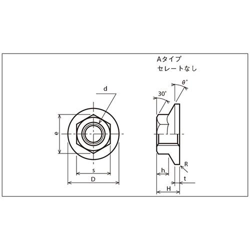 ステンレスフランジ付き六角ナット　M8X17X12　6角　八幡ねじ　6カク　bolt　nut　ネジ