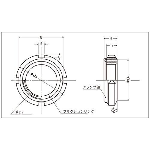 ステンレスファインUナット　M12X1.0AN01　ゆるみ止め　緩み　ネジ　シャフト　軸　直動　八幡ねじ