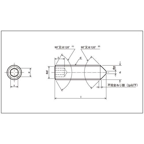 ステン六角穴付止めねじ とがり先 M6X8 【500本】 ホーロ いも ステン六角穴付止めねじ とがり先 M6X8 【500本】 ホーロ いも