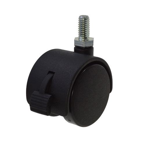 双輪キャスター W1/4 ストッパー付 40 ナイロン ［4個］ #八幡ねじ