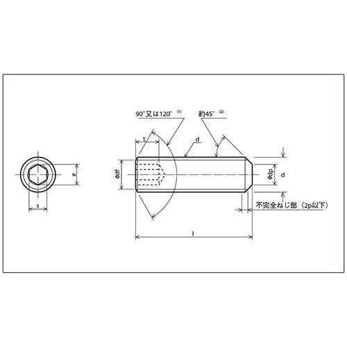 ステン六角穴付止めねじ 平先 M2X3 【10本】 ホーロ いもねじ イモネジ