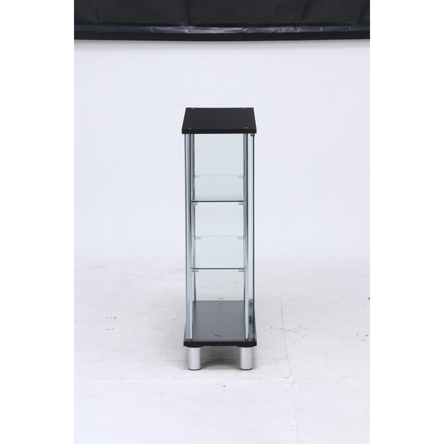 FJ ガラスディスプレイケース3段 ワイド BK ブラック [99486