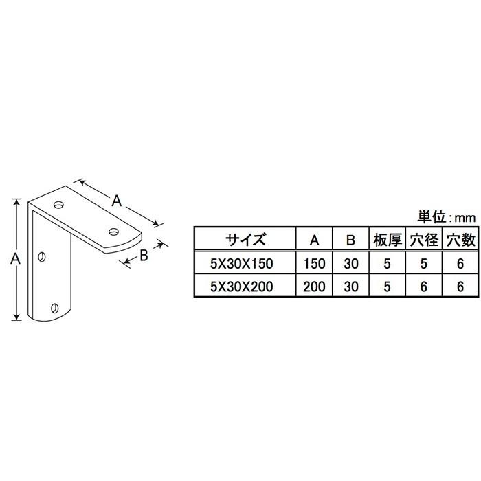 ステンレス Lアングル両面 5×30×200 ［4個］ #八幡ねじ YAHATA DIY 通販｜ytnetshop｜03