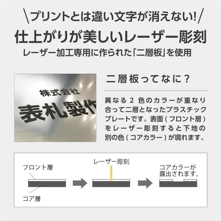 表札 (縦) タテ書き (4) 縦180x横45mm #会社 オーダーメイド 看板 戸建 樹脂製 自由 ステンレス調 おしゃれ オフィス レーザー ポスト プレート｜ytnetshop｜07