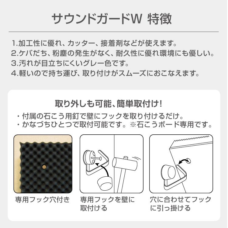 サウンドガードW 50 910mm×600mm ［5枚］ #リモート 楽器 部屋 防音 