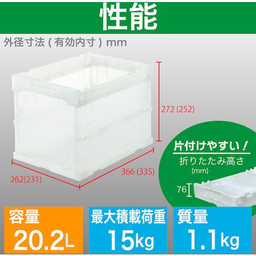 TR TRUSCO スケルコン折りたたみコンテナ 20L 透明 : パーツEX - 通販