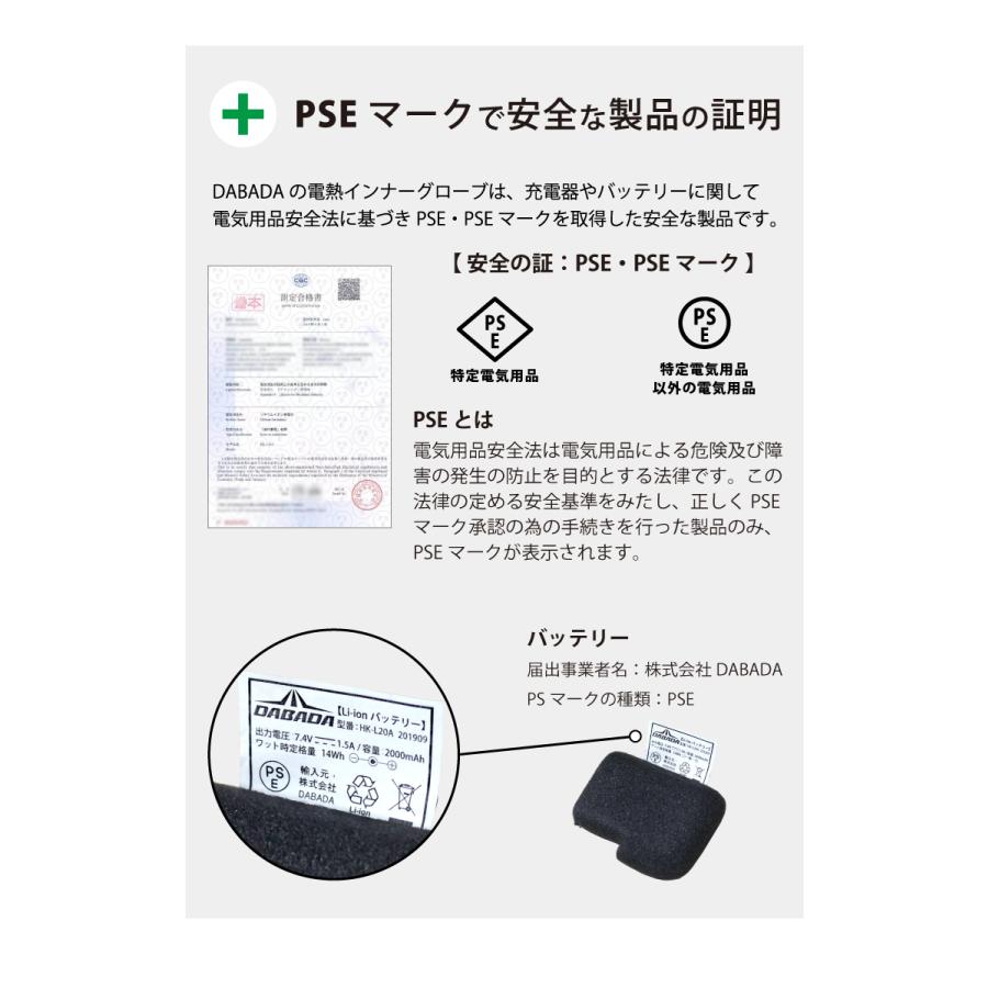 DABADA（ダバダ） DA 電熱インナーグローブ 充電式 男女兼用 3サイズ ヒーターグローブ 電熱グローブ 電熱手袋 : パーツEX ...