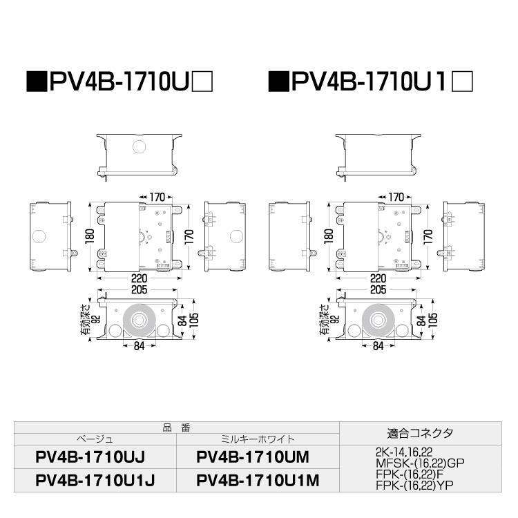 未来工業 MR 防犯カメラ取付四角ボックス PV4B-1710U【1個】 #未来工業
