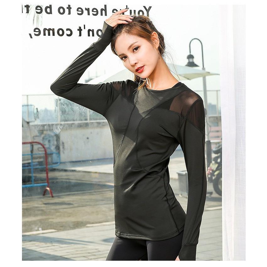 ヨガウェア Tシャツ 長袖 バックメッシュ切り替え レディース 丸首 フィットネス スポーツウェア ランニング 冷感 吸汗速乾 春新作 Yto Ytolive 通販 Yahoo ショッピング
