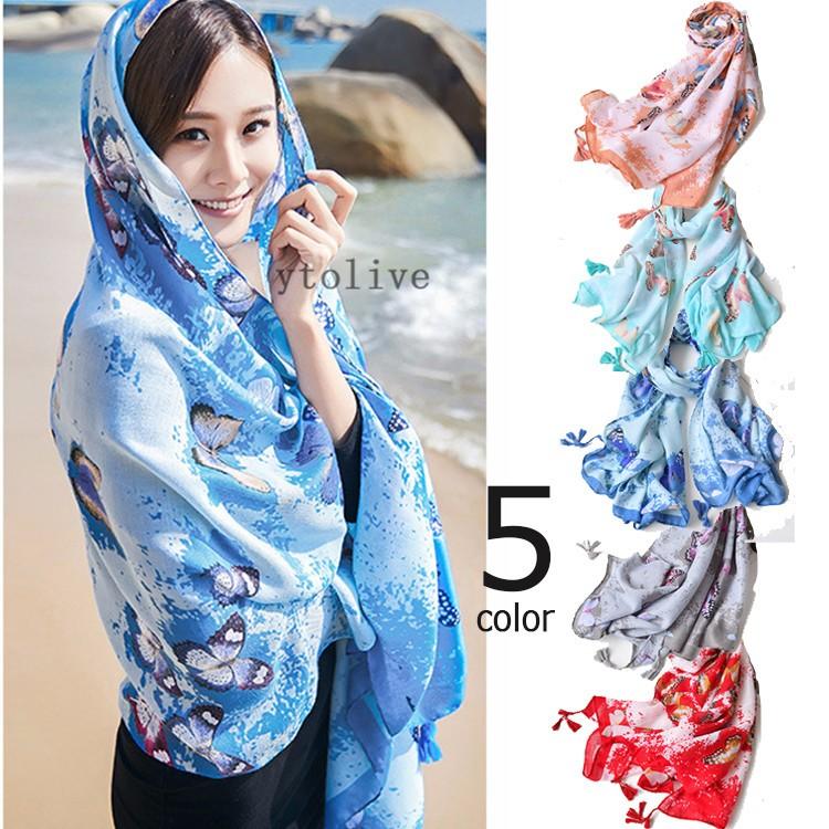 ストール 春 Uvカット 大判 夏 Uv Uvカット ストール 柄物 動物 蝶 レディース ストール ストール 大判 Yto Ytolive 通販 Yahoo ショッピング