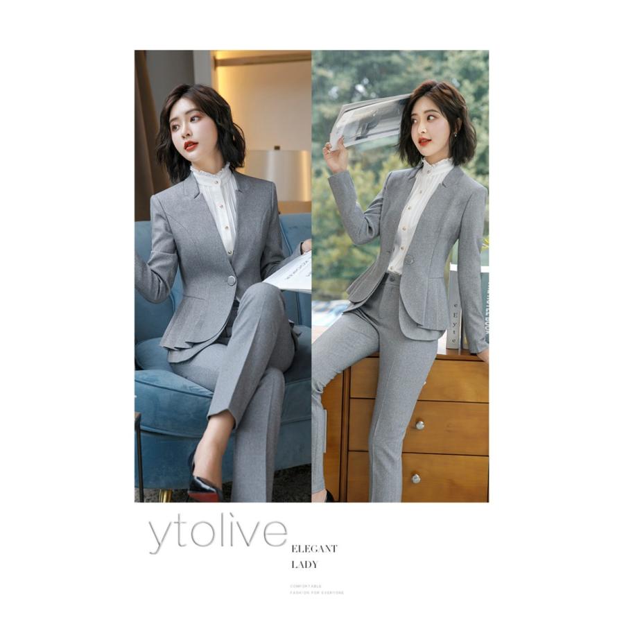 レディース スーツ ビジネススーツ リクルートスーツ スキニーパンツ 通勤 ビジネス 就活 面接 大きいサイズ ノーカラー Yto Ytolive 通販 Yahoo ショッピング
