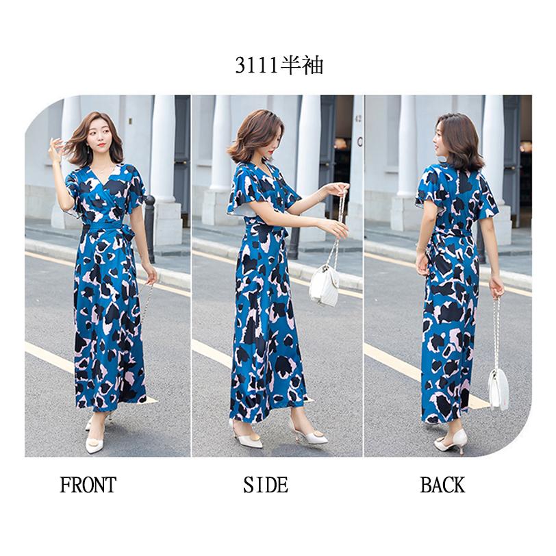 マキシワンピース 半袖 袖 カシュクール Vネック リボン ボタニカル柄 ハワイアン レディース リゾート ビーチワンピース ロング Yto Ytolive 通販 Yahoo ショッピング