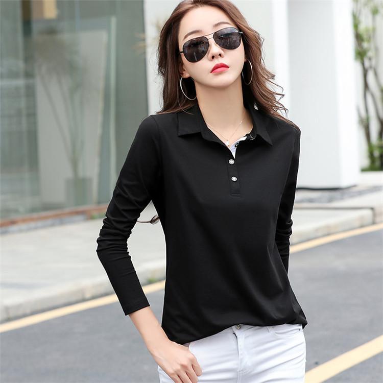 ポロシャツ レディース 長袖 大きいサイズ おしゃれ 黒 白 無地 トップス Yto Ytolive 通販 Yahoo ショッピング