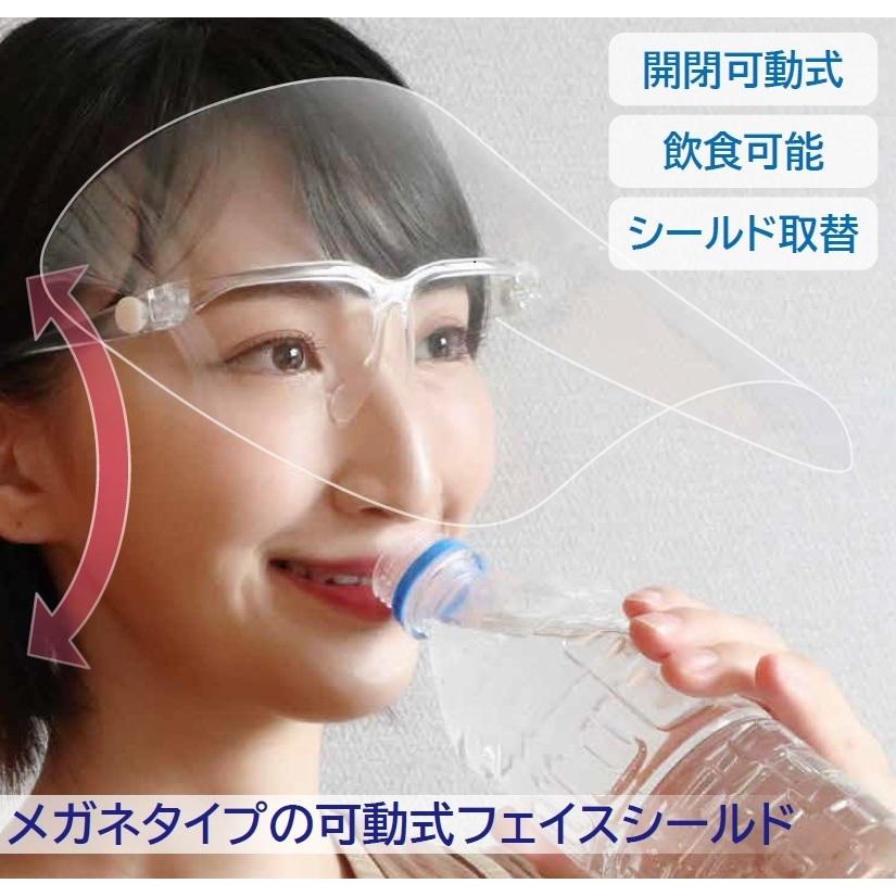 可動式フェイスシールド メガネタイプA 1個袋入り仕様【100個セット】