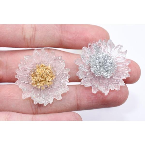 高品質デコパーツ 樹脂パーツ 菊 21×22mm クリア【10ヶ】｜yu-beads-parts｜04