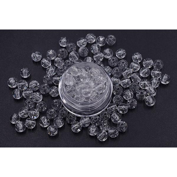 高品質アクリルビーズ 丸玉 6mm ドット/クリア【40ヶ】 : ビーズアンド