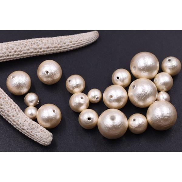 コットンパール 丸玉 6mm＆8mm＆10mm＆12mm ベージュ 20個入｜yu-beads-parts｜03