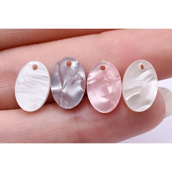 アクリルプレート オーバル 1穴 9×13mm べっ甲風【10ヶ】 : ビーズ 