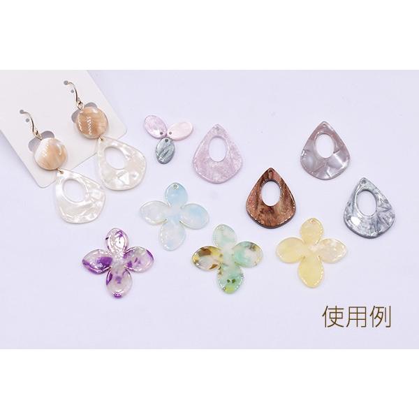 アクリルプレート オーバル 1穴 9×13mm べっ甲風【10ヶ】 : ビーズ 