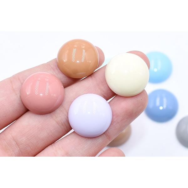 高品質デコパーツ 樹脂パーツ 半円 18mm 全10色【20ヶ】 : ビーズ
