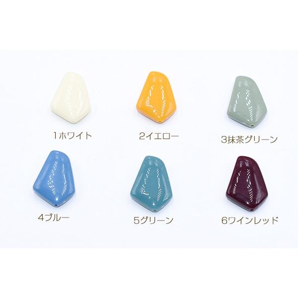 高品質アクリルビーズ 変形五角形 18×24mm 全6色【20ヶ】 : ビーズ 