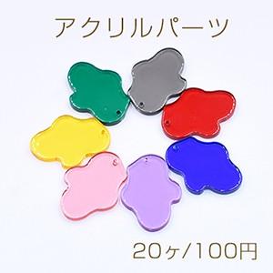 アクリルパーツ 不規則プレート 1穴 21×28mm クリア【20ヶ】 : ビーズ