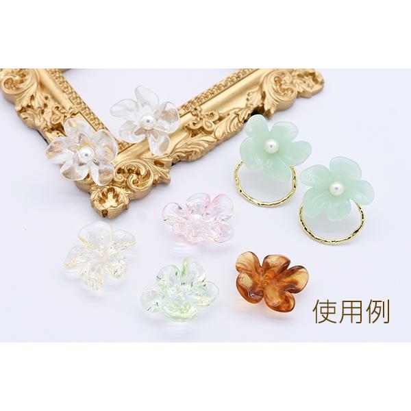 高品質アクリルパーツ 透明 フラワー 穴あり 22×24mm【10ヶ】 : ビーズ