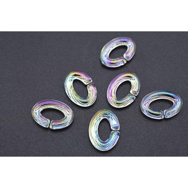 高品質アクリルチェーン オーバル 11×16mm クリア ABカラー【10ヶ