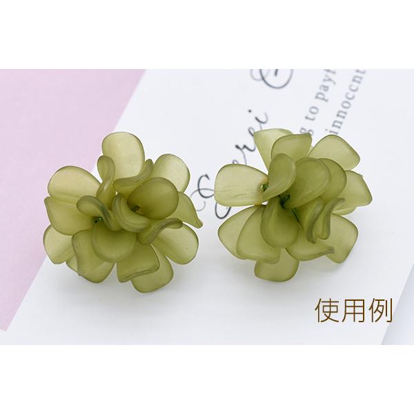 立体フラワーパーツ アクリル製 花カボション シャワー台付き フロスト