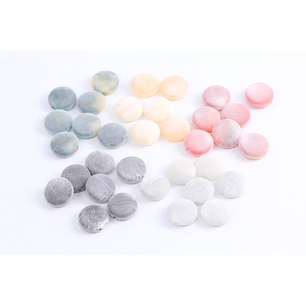 フロッキービーズ コイン型 20mm（6ヶ） : ビーズアンドパーツ - 通販  