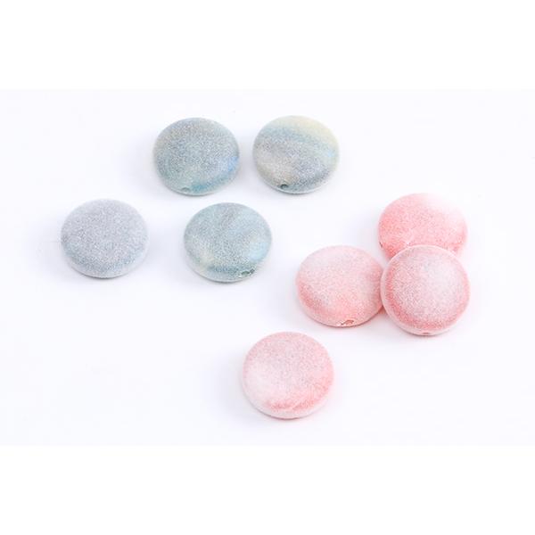 フロッキービーズ コイン型 20mm（6ヶ） : ビーズアンドパーツ - 通販  