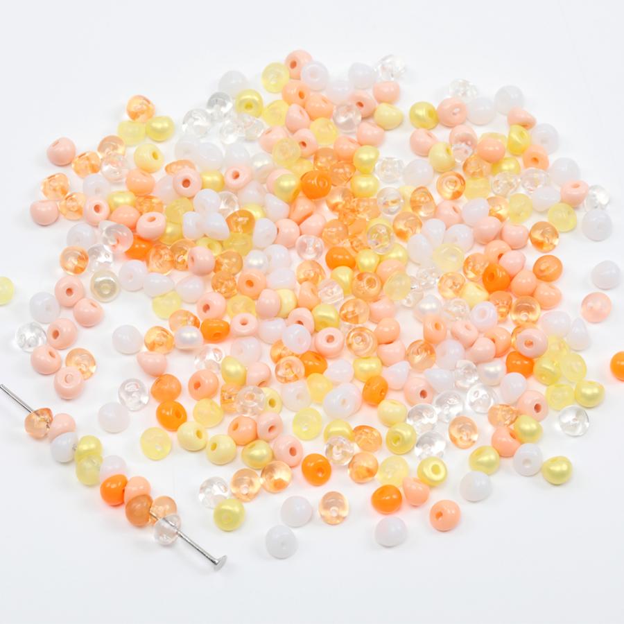 アクリルビーズ ドロップビーズ しずく型 カラーミックス 約5mm 20g 