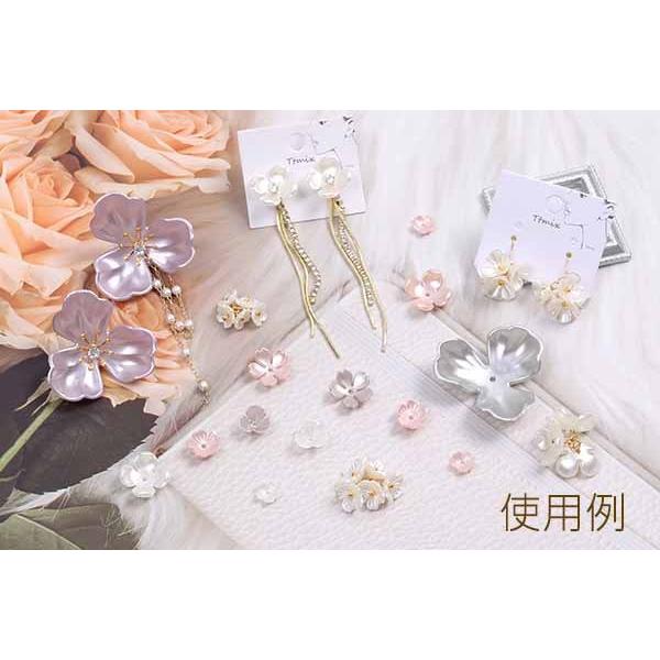 アクリルパーツ パール風 フラワー 五弁花 8mm(50ヶ) : ビーズ アクリルパーツ パール風 フラワー 五弁花 8mm(50ヶ) : ビーズ