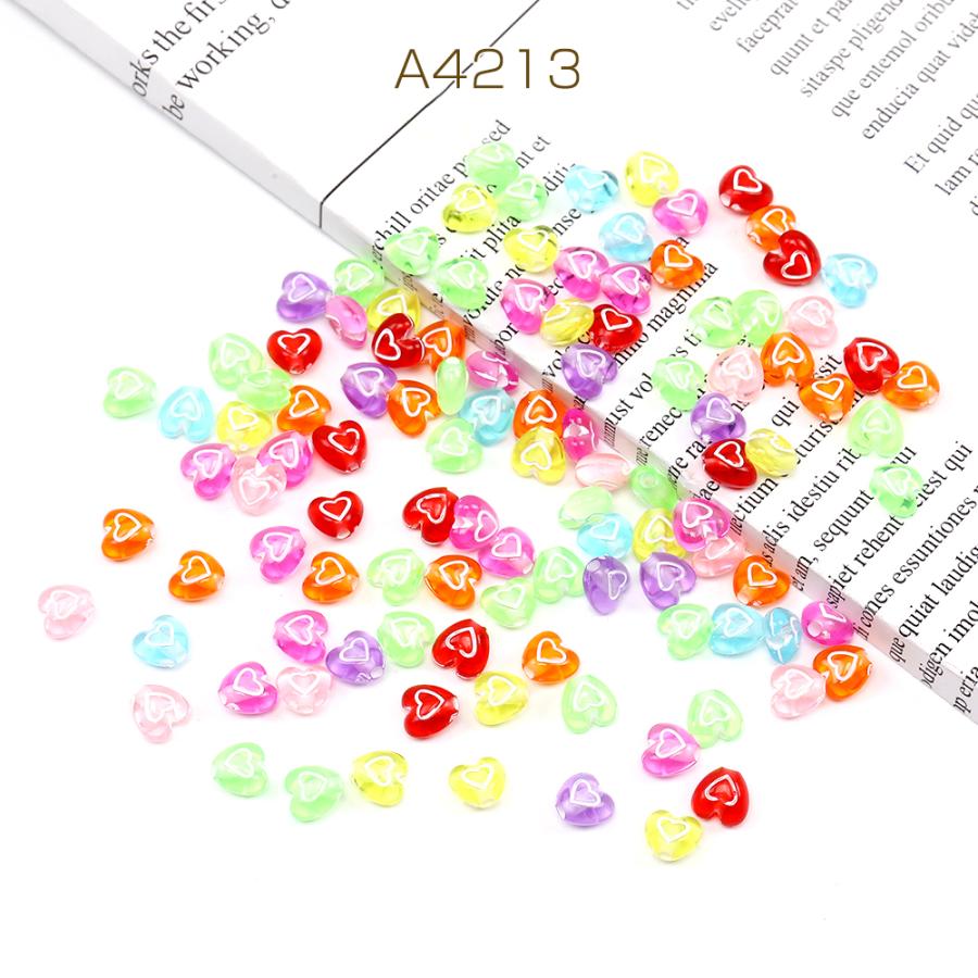 アクリルビーズ ハート型 6×6.5mm ミックス キャンディーカラー 20g(約216ヶ)｜yu-beads-parts｜02