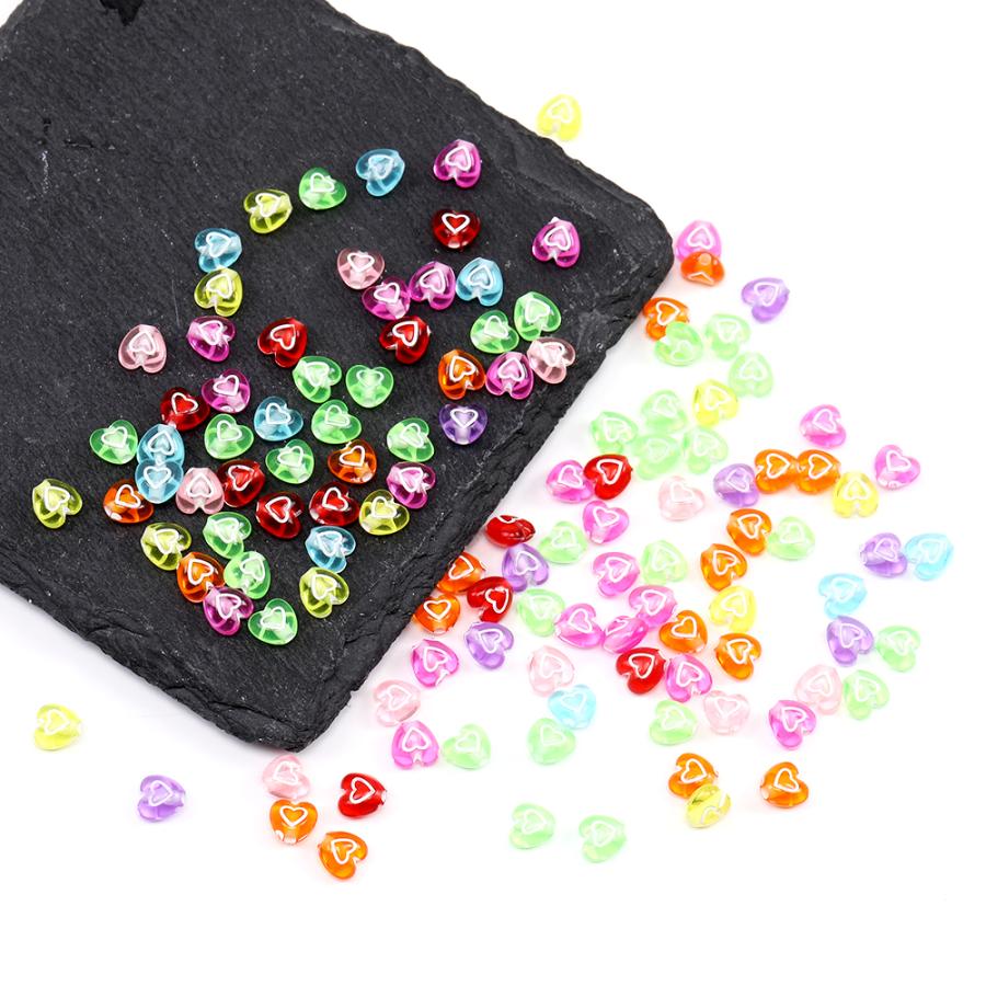 アクリルビーズ ハート型 6×6.5mm ミックス キャンディーカラー 20g(約216ヶ)｜yu-beads-parts｜04