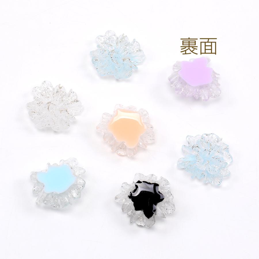 樹脂貼付けパーツ 樹脂カボション フラワー 22mm（10ヶ） : ビーズ 