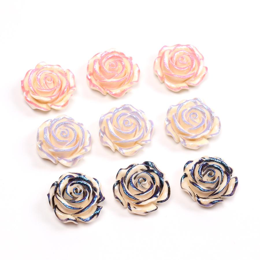 大人気新品 樹脂貼付けパーツ 樹脂カボション フラワー 26mm オーロラカラー(6ヶ) ビーズ、アクセサリー道具、材料 樹脂貼付けパーツ 樹脂カボション フラワー 23×24mm グラデーションオーロラカラー(6ヶ)