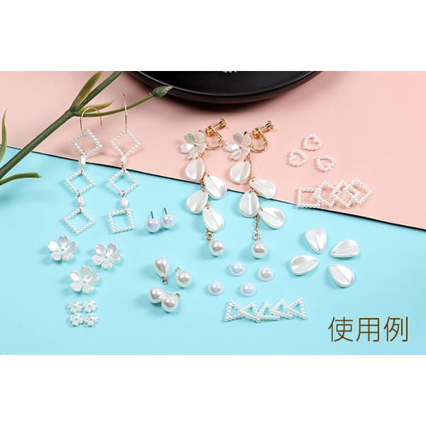 アクリルパーツ フラワー 桜 穴あり 14mm ホワイト オーロラカラー（30ヶ）｜yu-beads-parts｜06